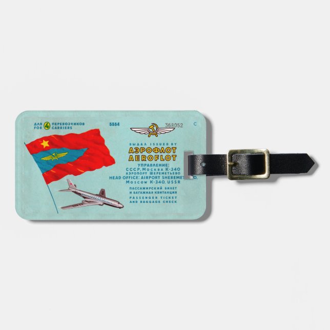 Aeroflot Passenger Ticket Luggage Tag (Front Horizontal)