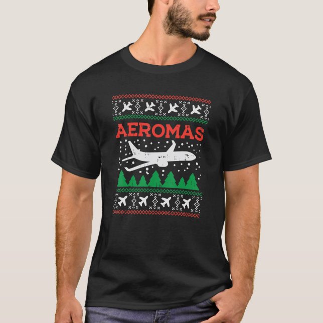 Aeromas Plane Ugly Christmas Sweater Flight Xmas P (Front)