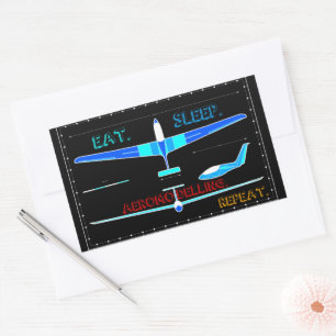 Aeromodelling Aeroplane Design Rectangular Sticker