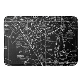 Aeronautical Chart Bath Mat