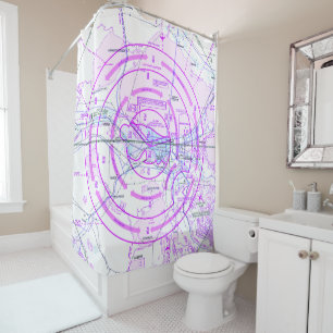 Aeronautical Chart Shower Curtain