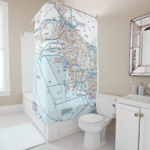 Aeronautical Chart Shower Curtain