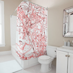 Aeronautical Chart Shower Curtain