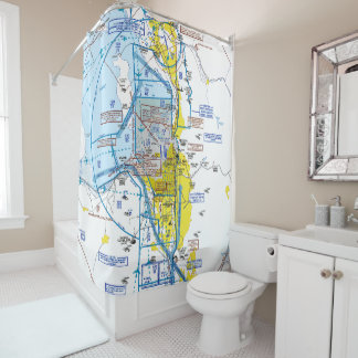 Aeronautical Chart Shower Curtain