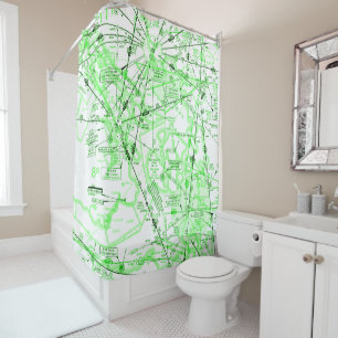 Aeronautical Chart Shower Curtain