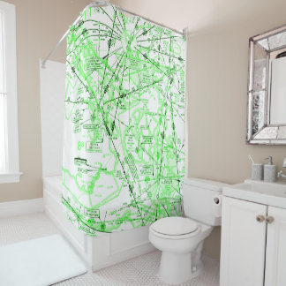 Aeronautical Chart Shower Curtain