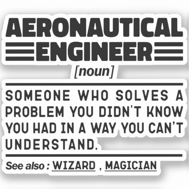 Aeronautical Engineer Noun Definition Funny Worker (Front)