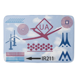 Aeronautical Symbols Chart Drone Pilot Bath Mat