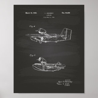Aeroplane 1926 Patent Art Chalkboard Poster
