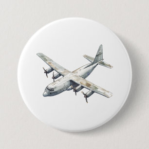 Aeroplane 7.5 Cm Round Badge