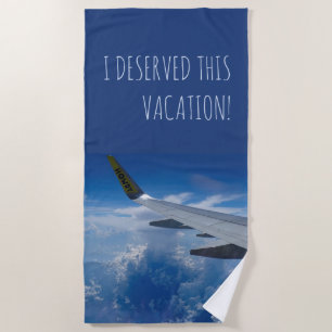 Aeroplane above the Clouds (customisable) Beach Towel