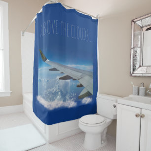 Aeroplane above the Clouds (customisable) Shower Curtain