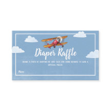 Aeroplane Adventure Diaper Raffle Enclosure Card