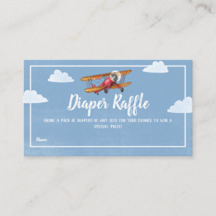 Aeroplane Adventure Diaper Raffle Enclosure Card