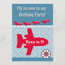 Aeroplane Aeroplane Birthday Party Invitation