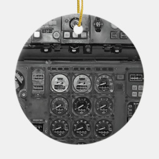 Aeroplane Aircraft Flight Deck Cockpit Pilot Flies Ceramic Tree Decoration