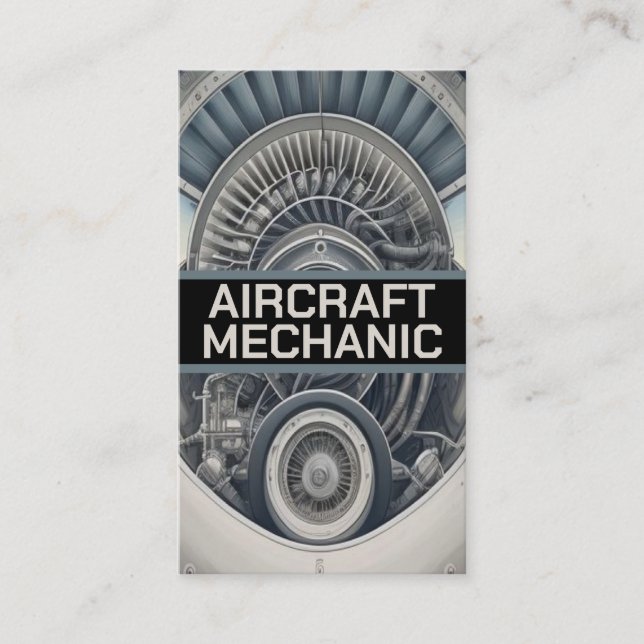 Aeroplane Aircraft Mechanic Business Card (Front)