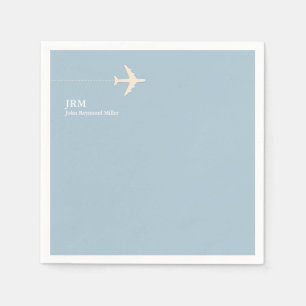 Aeroplane Aircraft Plane Jet Airline Pilot Aero Napkin