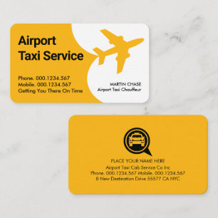 Aeroplane Airport Taxi Service Business Card