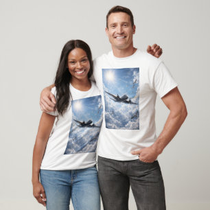 Aeroplane and Birds in Harmony Under the Sun T-Shirt