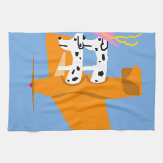 Aeroplane and Dalmatians Tea Towel