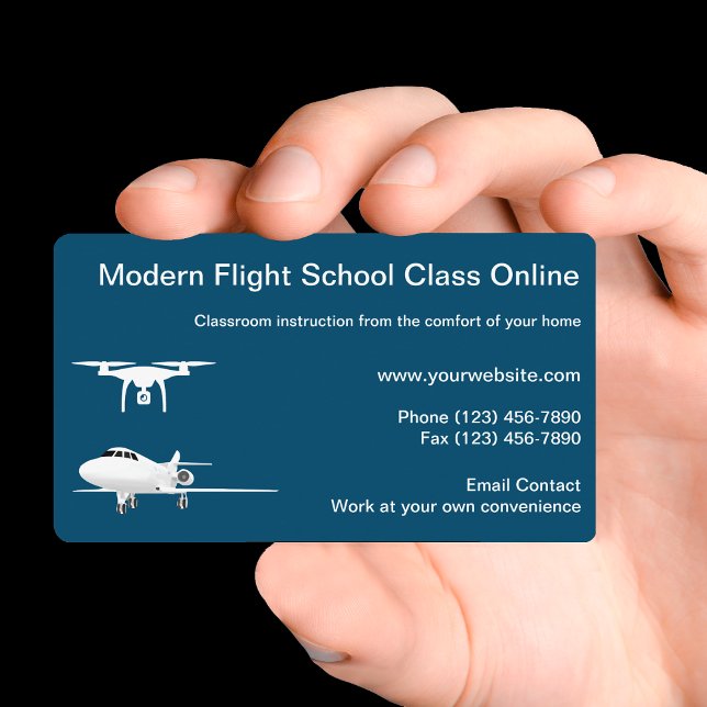 Aeroplane And Drone Pilot Classes Online Business Card (Creator Uploaded)