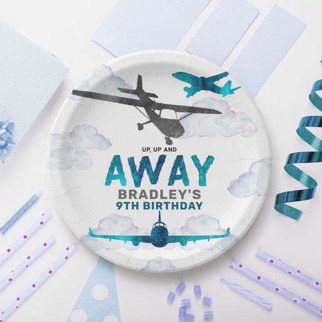Aeroplane Aviation Any Age Birthday Party Paper Plate (Creator Uploaded)