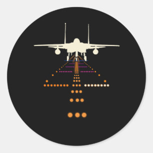 Aeroplane Aviation Aviator Flight Pilot Airport Co Classic Round Sticker