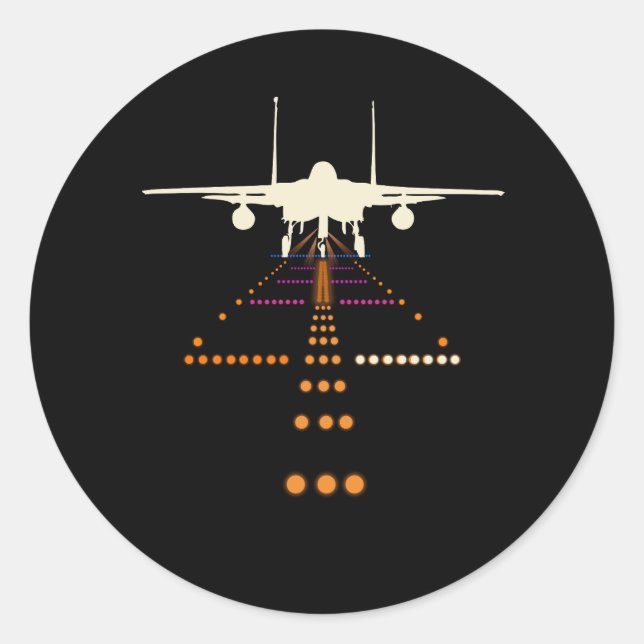 Aeroplane Aviation Aviator Flight Pilot Airport Co Classic Round Sticker (Front)