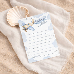 Aeroplane Aviator Baby Shower Advice Card