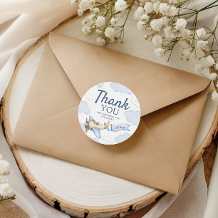 Aeroplane Aviator Clouds Favour Thank You Tag