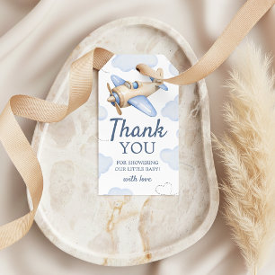 Aeroplane Aviator Clouds Favour Thank You Tag