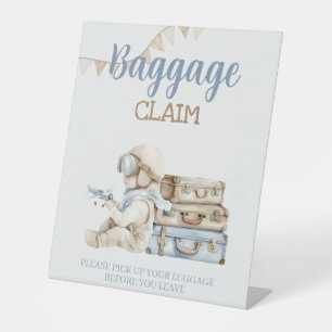 Aeroplane Aviator Pilot 1st Birthday Favours Bagga Pedestal Sign