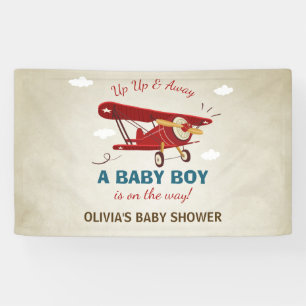 Aeroplane Baby shower Banner Travel Adventure Boy