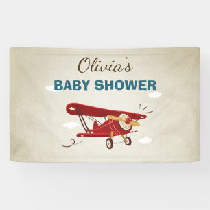 Aeroplane Baby shower Banner Travel Adventure Boy