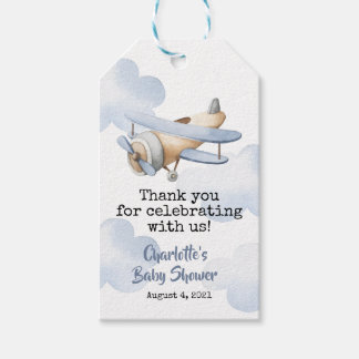 Aeroplane Baby Shower Favour Tag