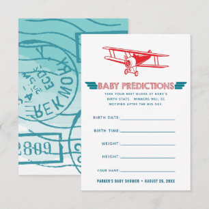 Aeroplane Baby Shower Guessing Game Invitation