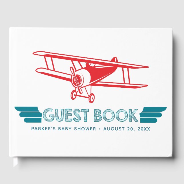 Aeroplane Baby Shower Guest Book (Front)