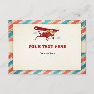 Aeroplane Baby Shower insert card Adventure Travel