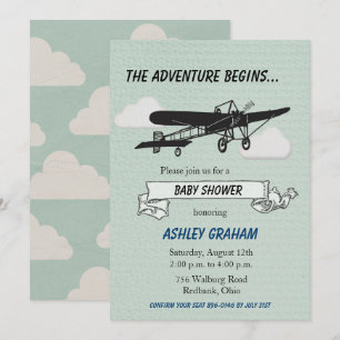 Aeroplane Baby Shower Invitation