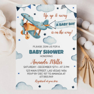 Aeroplane Baby Shower Invitation