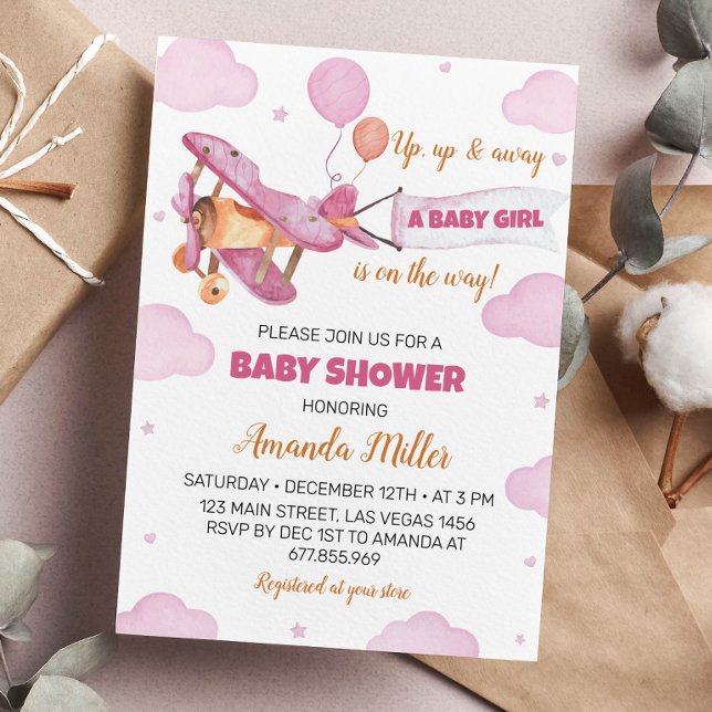Aeroplane Baby Shower Invitation (Creator Uploaded)