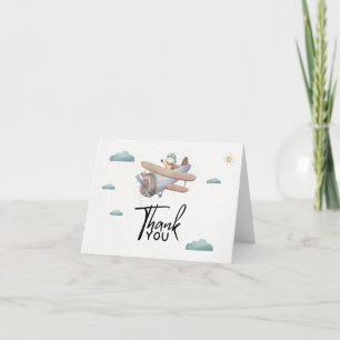 Aeroplane Baby Shower Thank You Card