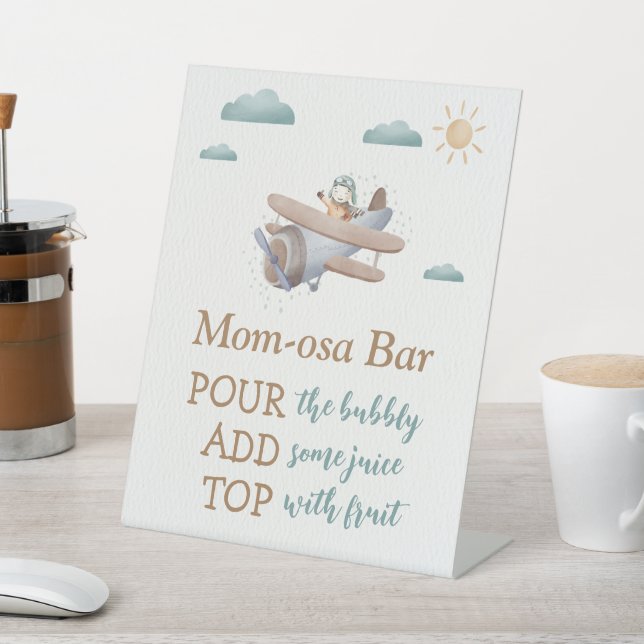Aeroplane Baby Shower Traveller Pedestal Sign (In SItu)