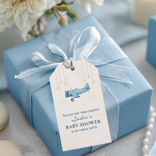 Aeroplane Baby Shower Whimsical Boy Baby Thank You Gift Tags