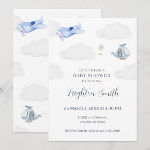Aeroplane Babyshower Invitation