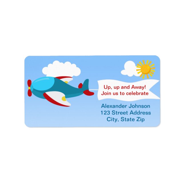 Aeroplane Banner Boy Address Label (Front)
