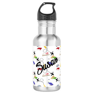 Aeroplane Bicycle Book Red Yellow Blue Travel 532 Ml Water Bottle