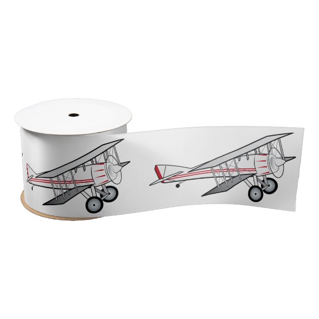 Aeroplane: Biplane 3 Inches Satin Ribbon (Spool)