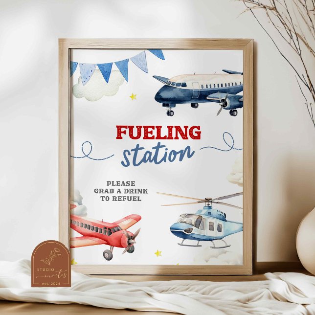 Aeroplane Birthday Fuelling Station Custom Sign (Creator Uploaded)